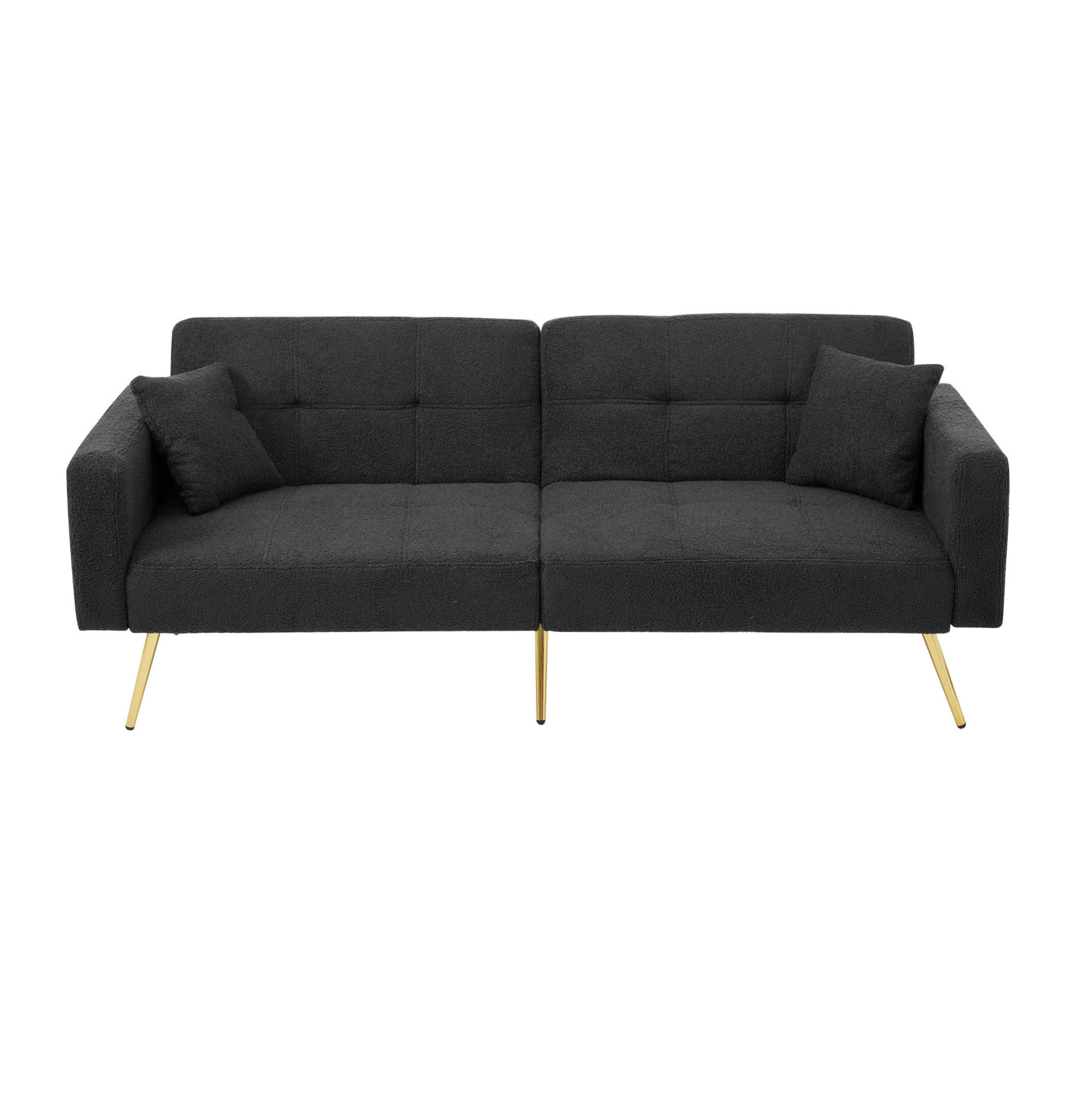 SCHLAFSOFA Lammwollstoff mit verstellbarer Rückenlehne und Seitentaschen Antikgrau 175/64/72 cm - Grau, Textil (64/72/175cm) - Redom
