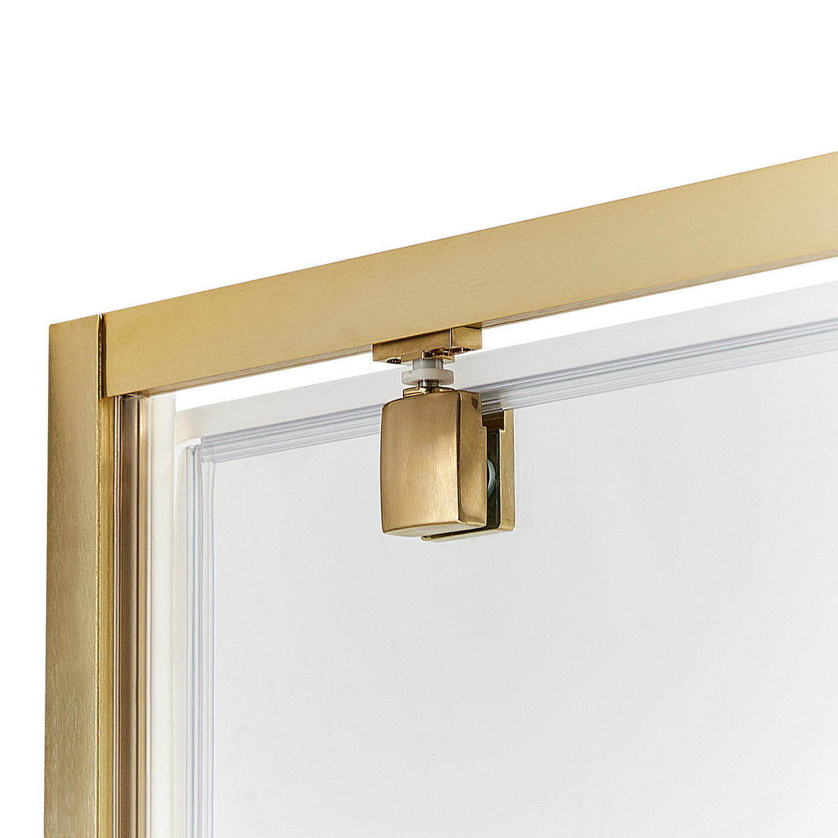 DUSCHKABINE 90/90/185 cm Gold Darli - Transparent, Glas (90/90/185cm) - Beliani