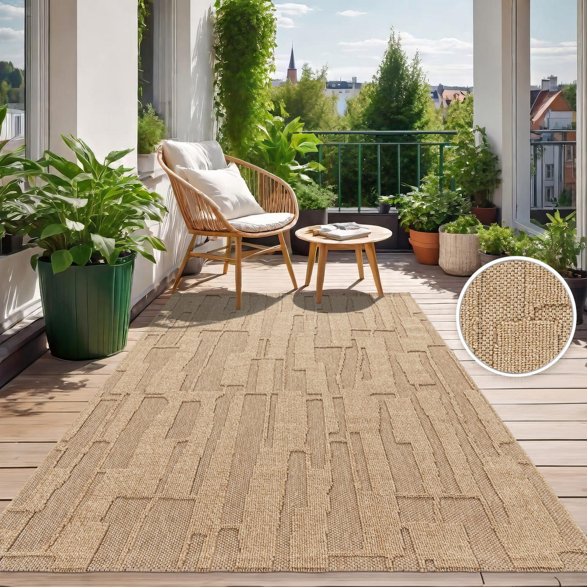 OUTDOORTEPPICH Boho Beige 160 x 220 cm - Beige, Kunststoff (160/220cm) - TT Home