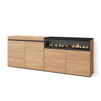 SIDEBOARD Elektrokamin, eiche, schwarz, 200/35/75cm - Multicolor, Holzwerkstoff (200/75/35cm) - Skraut Home