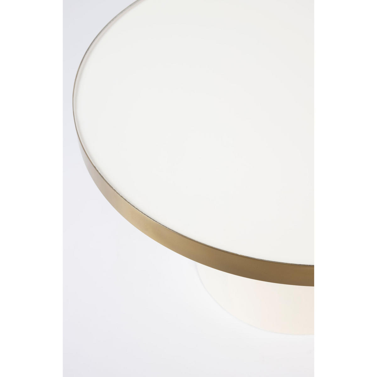 COUCHTISCH Glam Rund 60 cm Weiß/ Gold - Weiß, Metall (60/60/35cm) - Zuiver