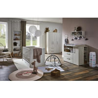 BABYZIMMER SET Emily 3-tlg. - Eichefarben/Silberfarben, Holzwerkstoff/Kunststoff (1/1/1cm) - arthur berndt