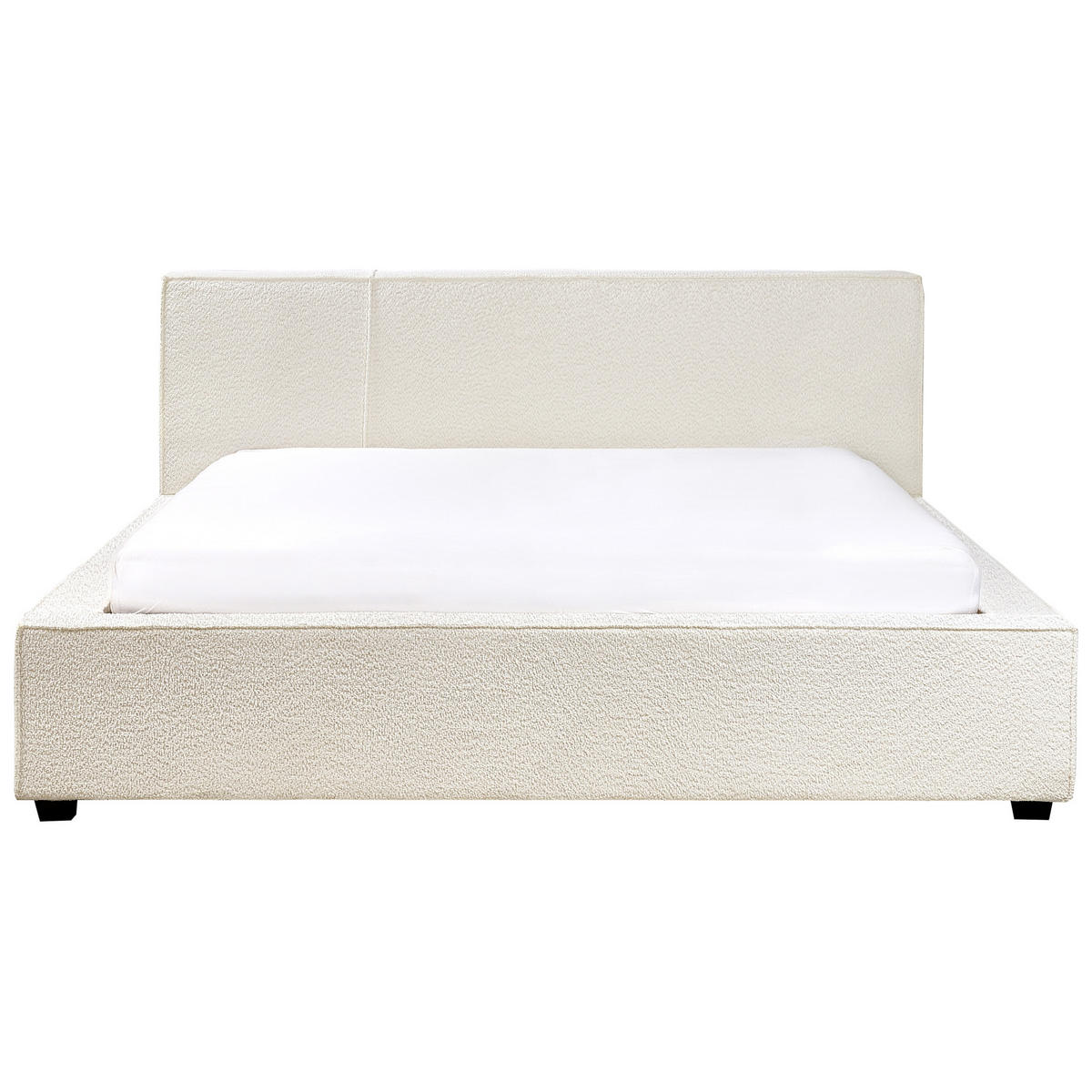 POSTELJA z letvenim dnom 160/200 bouclé kremasto bela Mirande - krem, tekstil (160/200cm) - Beliani