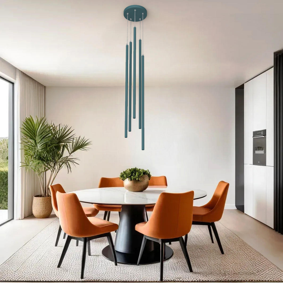 LED-HÄNGELEUCHTE Stelo Komposition - Blau, Metall (16/16/160cm) - Lumicom