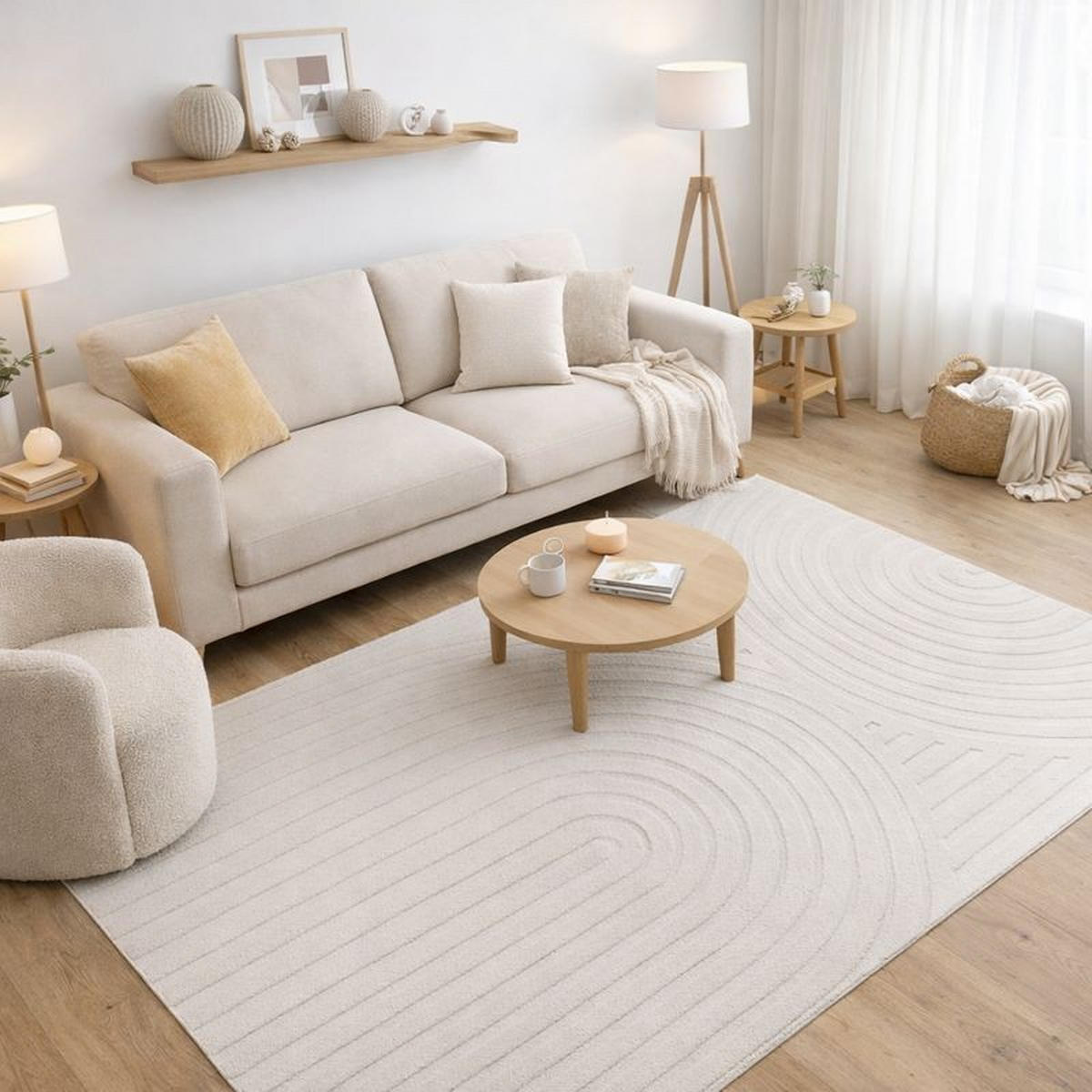 HOCHFLORTEPPICHE Waschbarer ULTRASOFT Creme 120 x 180 cm - Creme, Textil (120/180cm) - STORESDECO