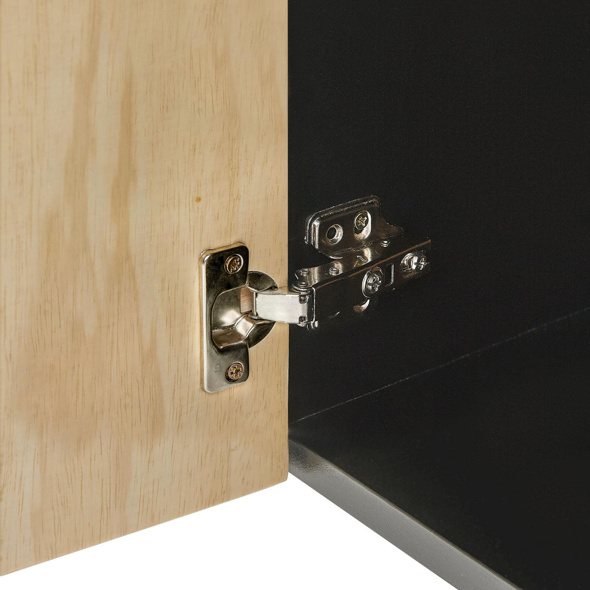 NACHTTISCH Heller Holzfarbton/Schwarz Dalcross - Hellbraun/Schwarz, Holzwerkstoff (40/50/35cm) - Beliani