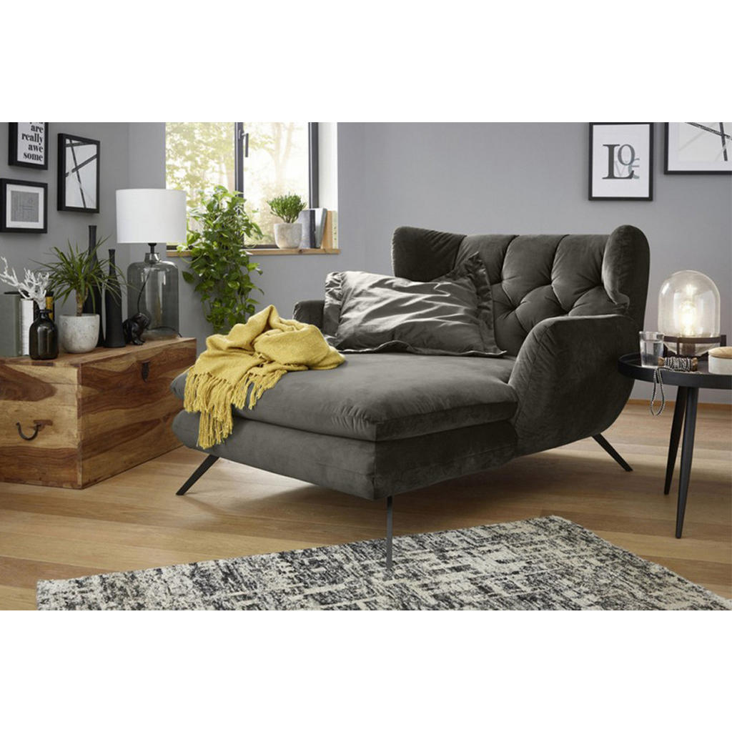 Thumbnail - Kawola Longseat, Grau, Textil, Füllung: Polyetherschaumkern, 130x95x160 cm, Wohnzimmer, Sessel, Polstersessel