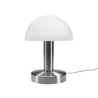 TISCHLEUCHTE Höhe 21cm, mit Touch Dimmer - Silberfarben/Weiß, Glas/Metall (16/16/21cm) - meineWunschleuchte