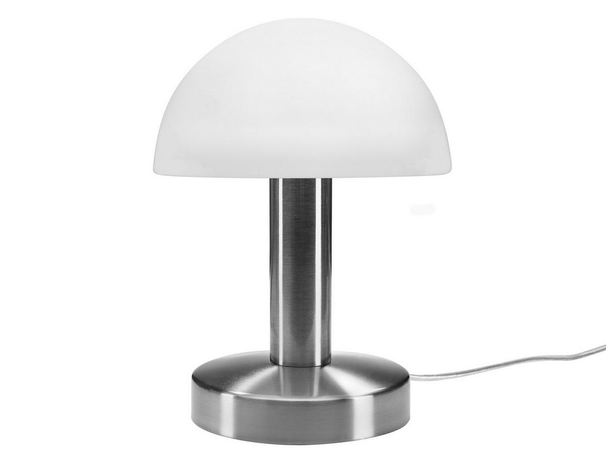 TISCHLEUCHTE Höhe 21cm, mit Touch Dimmer - Silberfarben/Weiß, Glas/Metall (16/16/21cm) - meineWunschleuchte