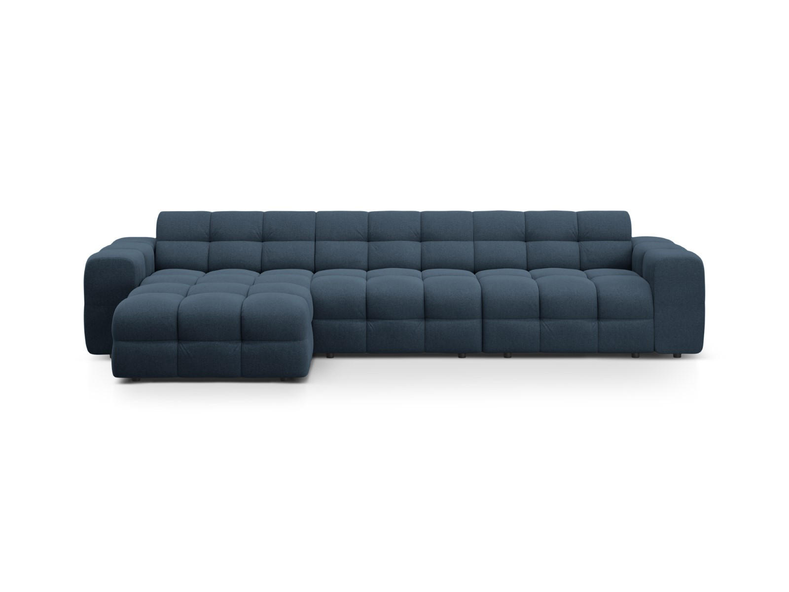 ECKSOFA links Kendal aus strukturiertem Stoff marineblau 5 Sitzplätze - Blau, Textil (173/357cm) - Micadoni