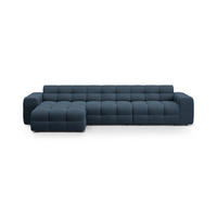 ECKSOFA links Kendal aus strukturiertem Stoff marineblau 5 Sitzplätze - Blau, Textil (173/357cm) - Micadoni