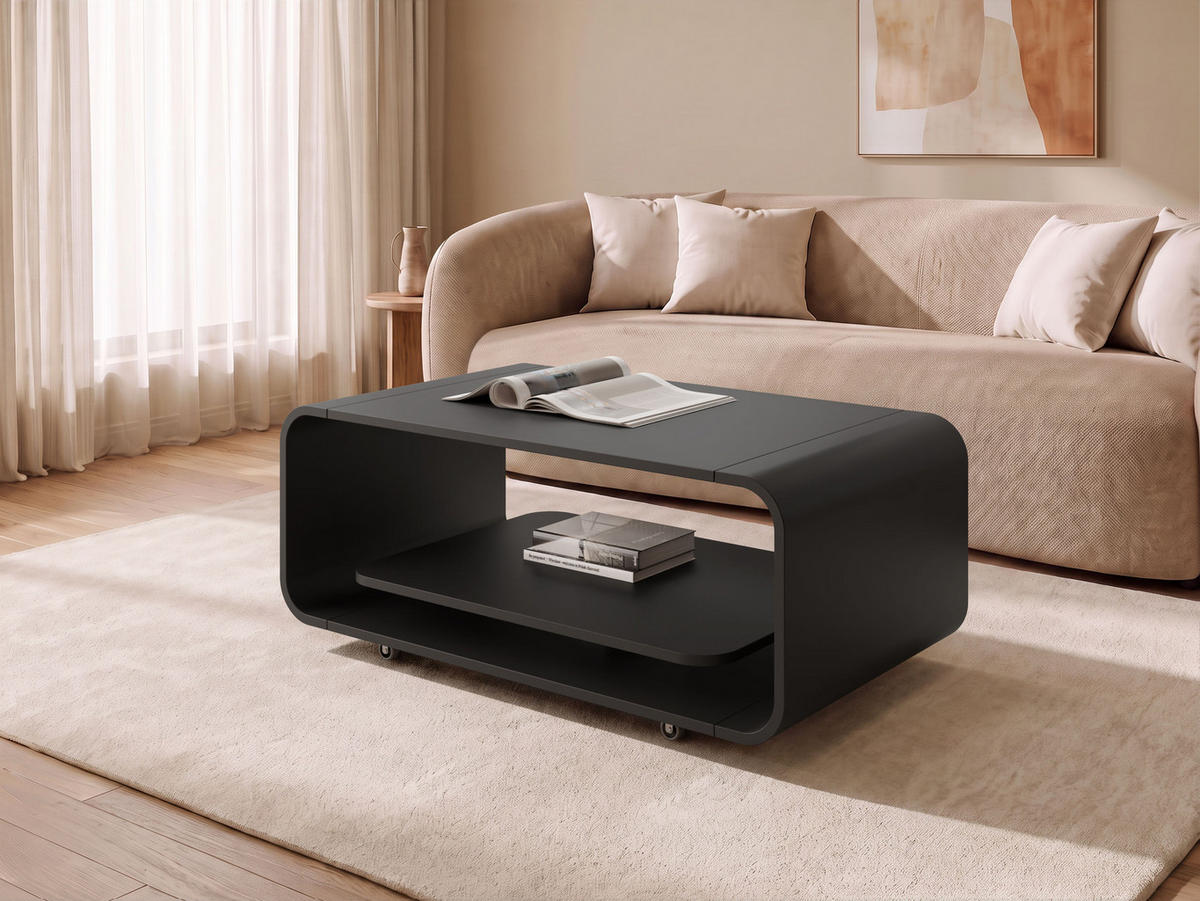 COUCHTISCH Elio - Schwarz, Holzwerkstoff (100/50/41cm) - MIRJAN24