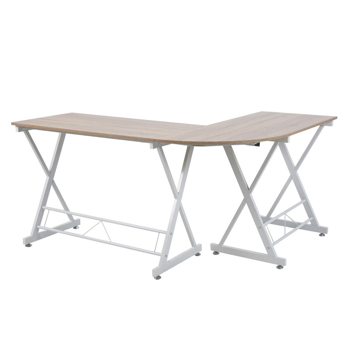 ECKSCHREIBTISCH ECKHART Eiche-Optik - Eichefarben, Metall (150/50/75cm) - SVITA