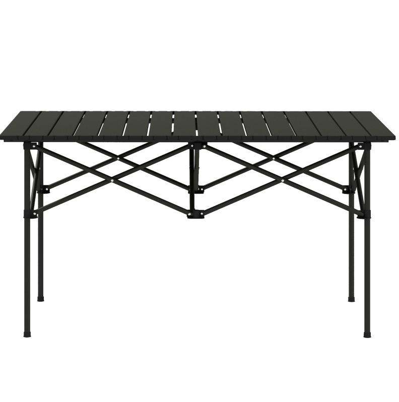 LOUNGETISCH 95/55/50 cm schwarz aus Aluminium klappbar - Schwarz, Metall (95/55/50cm) - OKWISH