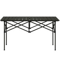 LOUNGETISCH 95/55/50 cm schwarz aus Aluminium klappbar - Schwarz, Metall (95/55/50cm) - OKWISH