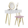 SCHMINKTISCH Ruby Weiß 100 cm mit LED Beleuchtung und Hocker - Weiß, Holzwerkstoff (100/79/40cm) - Vicco