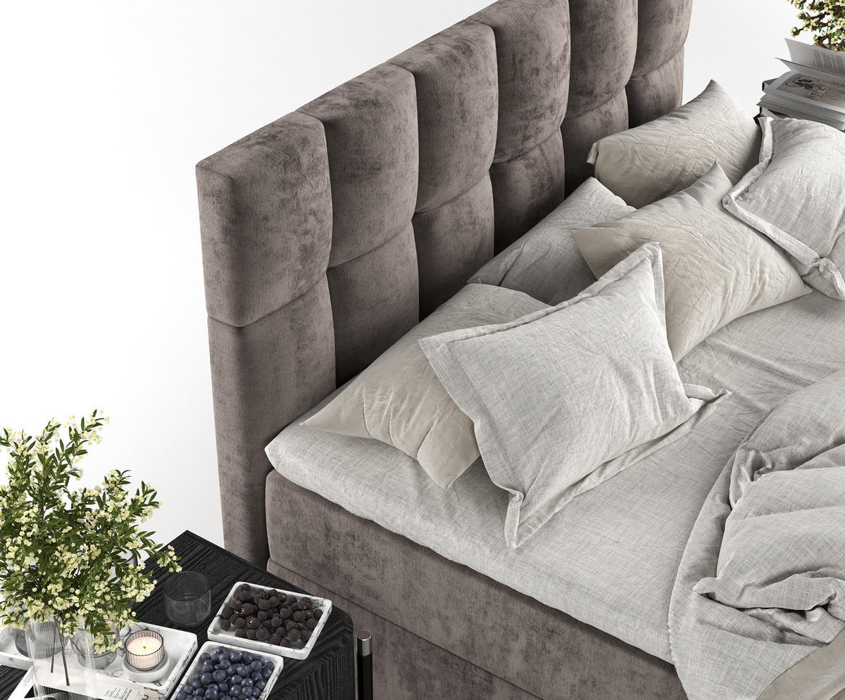 BOXBETT Essence Braun 180/200 cm - Schwarz/Braun, Holz/Holzwerkstoff (180/200cm) - Maison de Reve