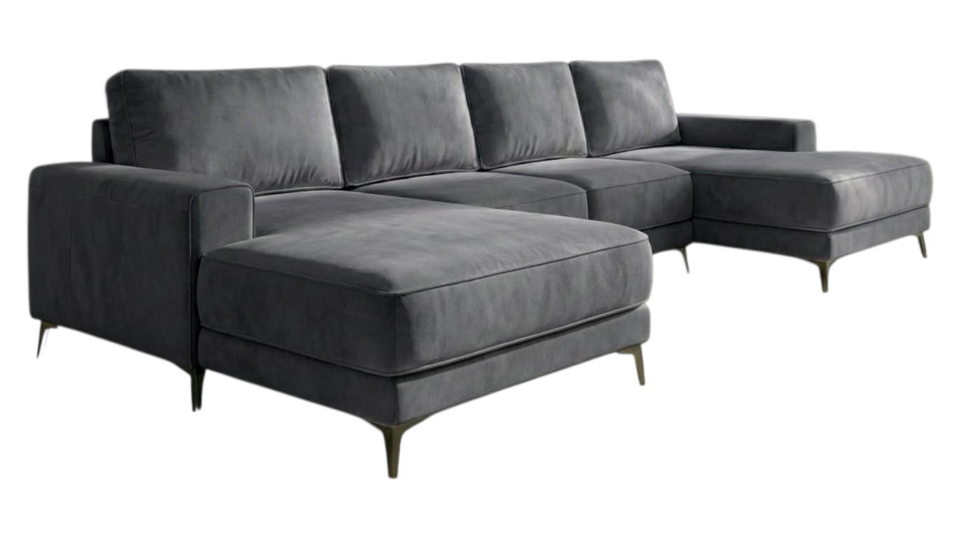 A&J MöbelLand Ecksofa Dunkelgrau 320x185 cm