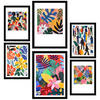 POSTER Set Mit 6 Farbenfrohe Inspiration Von Matisse A3 & A4 Schwarzer Rahmen - Schwarz, Papier (29/3cm) - Nacnic