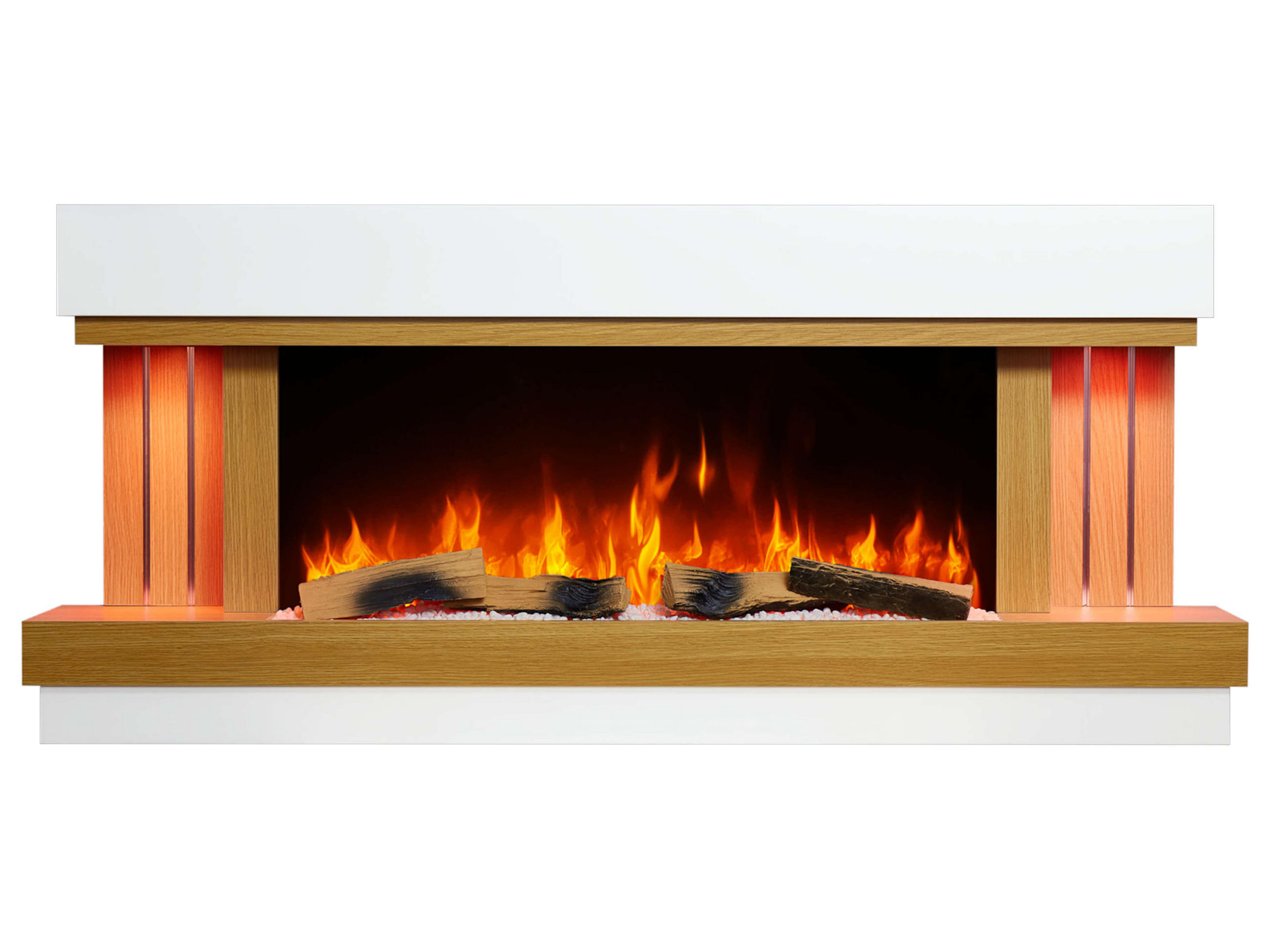 ELEKTROKAMIN Sogne AF52 – 3D-Flammeneffekt, Heizfunktion, WLAN - Weiß, Glas/Holzwerkstoff (132/58/21cm) - ArtiFlame