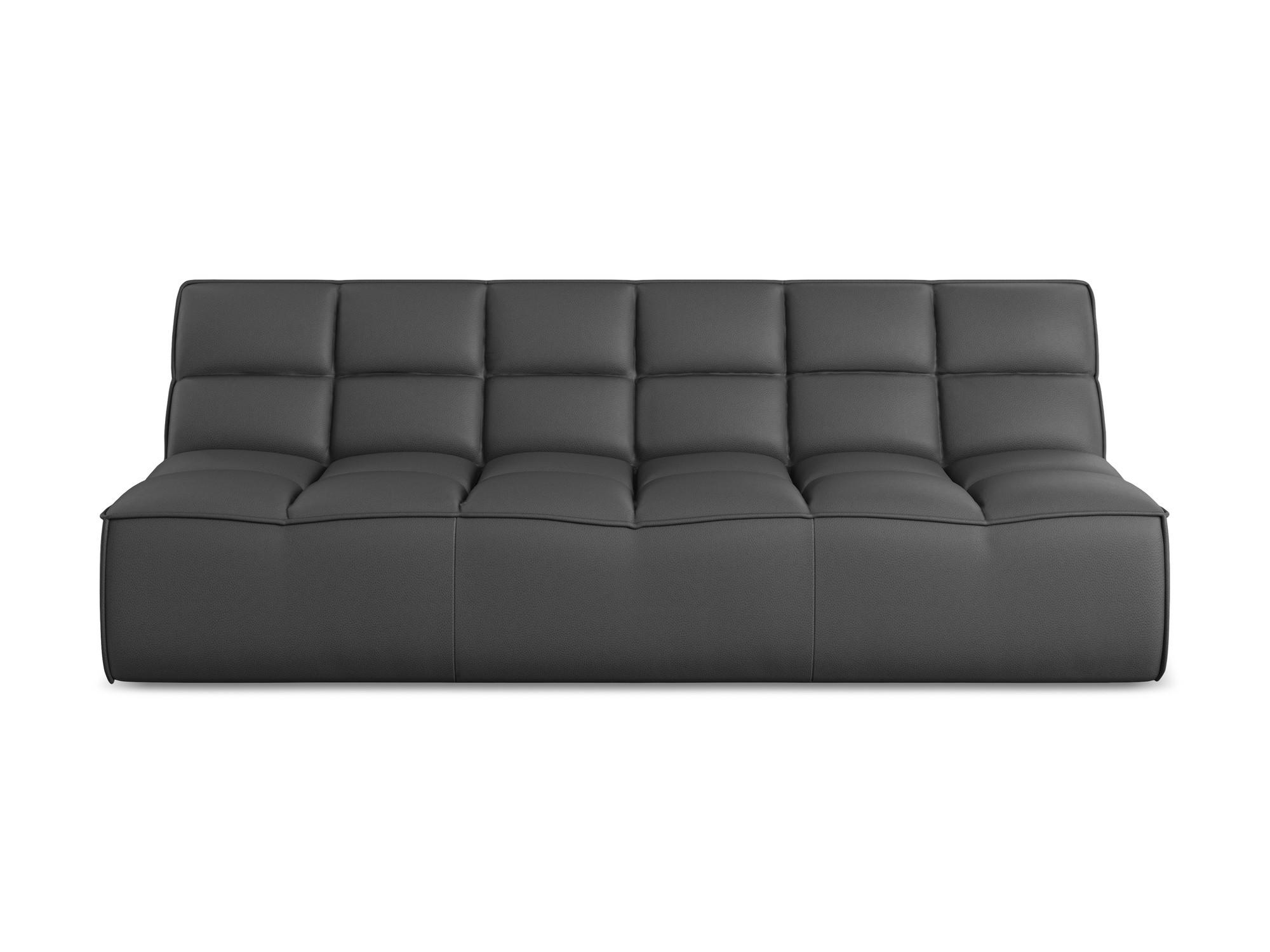 3-SITZER SOFA Kunstleder Grau - Beige/Schwarz, Leder/Kunststoff (210/75/93cm) - Makamii