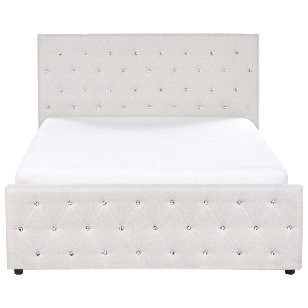 BETT mit Stauraum 140/200 cm Stoff Beige Amiens - Beige, Textil (140/200cm) - Beliani