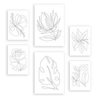 POSTER Set Mit 6 Fairer Fiore In Blume Zusammenfassung Ästhetische Dekorative Gemälde Für Ihr Wohnzimmer, Schlafzimmer, Zuhause A3 & A4 Rahmenlos - Klar, Papier (29/3cm) - Nacnic