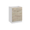 KÜCHENUNTERSCHRANK D60 2D 1SZ eiche bordeuax - Bordeaux, Holzwerkstoff (60/82/44cm) - roe furniture