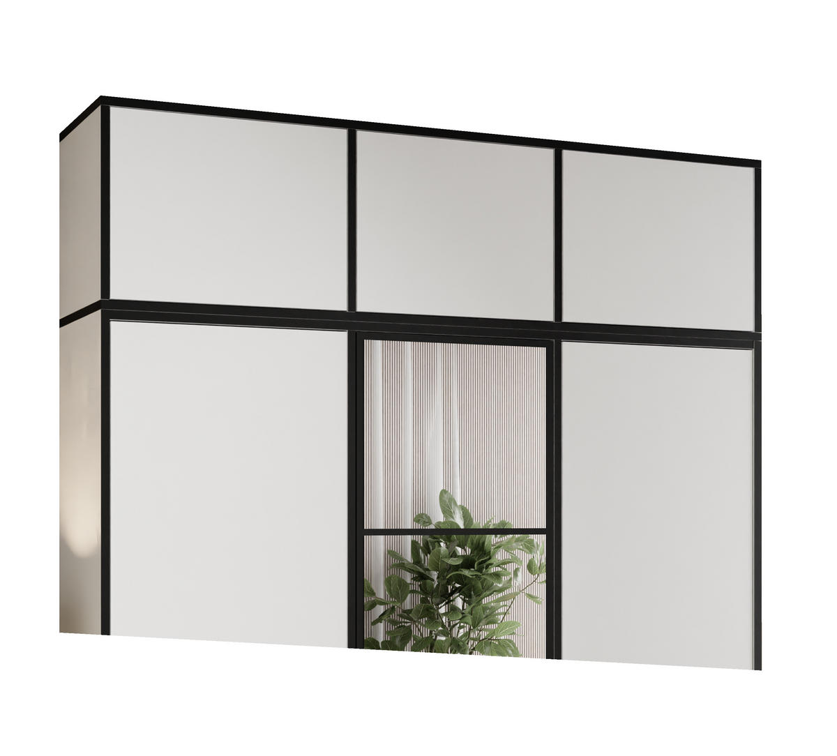 DREHTÜRENSCHRANK EDEN MIT AUFSATZ 3D weiß - Weiß, Holzwerkstoff (157/247/39cm) - Kier Furniture