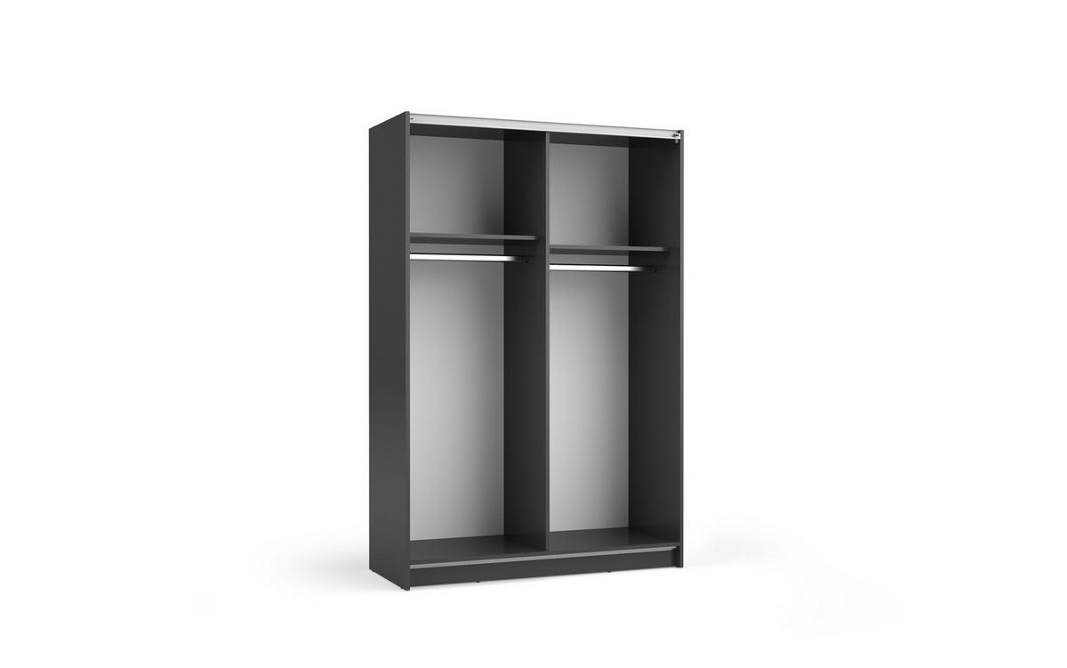 SCHIEBETÜRENSCHRANK SORVIA 08 - 120×182×54,6 cm 2-Türig Schwarz - Schwarz, Holz/Holzwerkstoff (120/182/54.6cm) - Milaros Markt