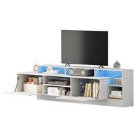 TV-ELEMENT in Weiß TV Schrank mit Stauraum,LED-Beleuchtung für Wohnzimmer B190/T40/H48.5cm - Weiß, Holzwerkstoff (190/48.5/40cm) - STILVORA