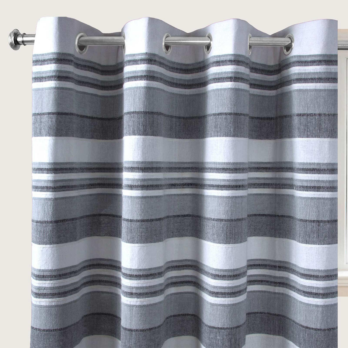 ÖSENVORHANG Morocco blickdicht 2er-Set, 167/228 cm - Hellgrau, Textil (167/228cm) - Homescapes