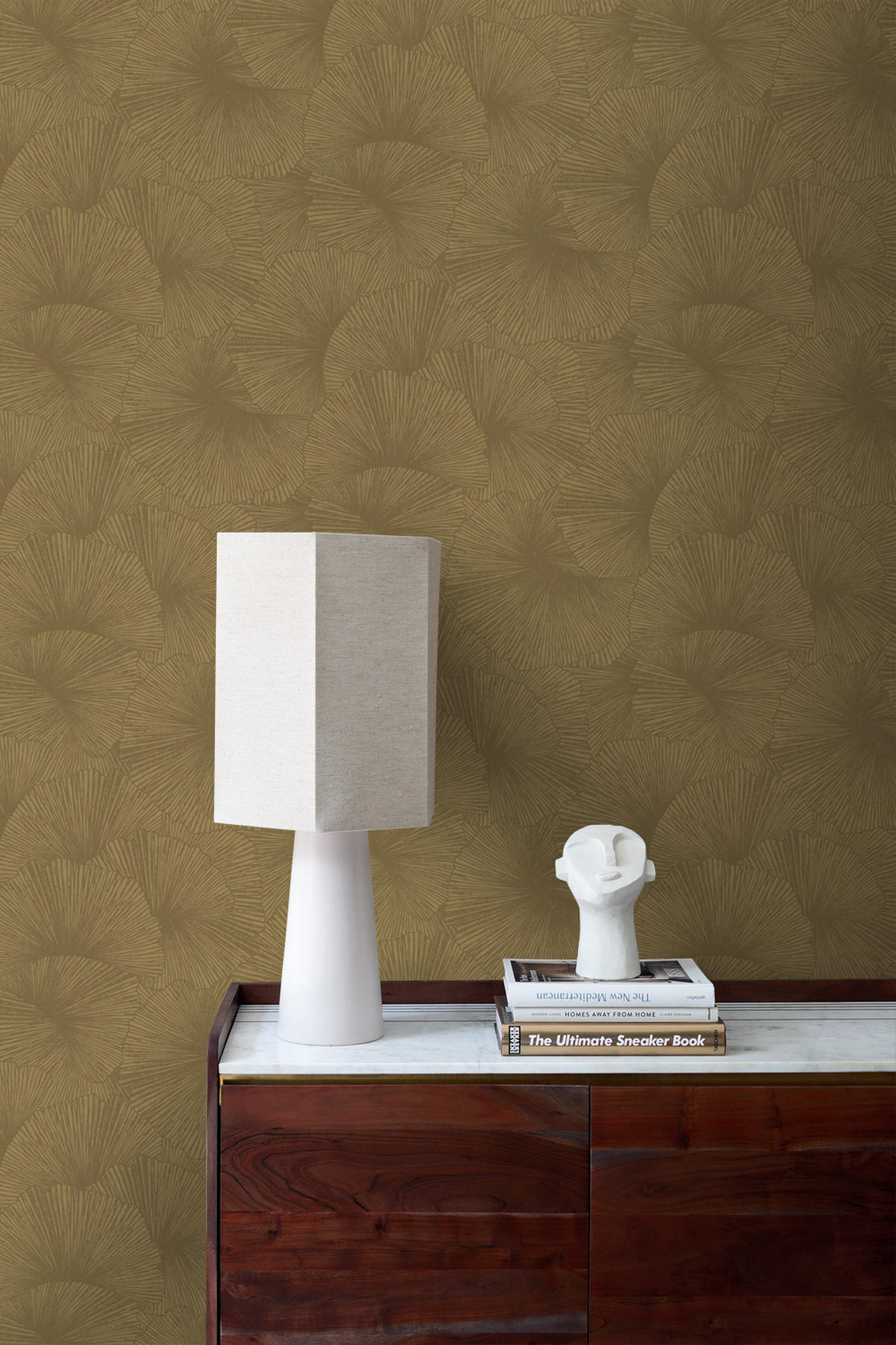TAPETE 3D Muster Blätter 50 x 900 cm - Goldfarben, Papier (50/900cm) - Origin Wallcoverings