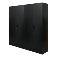 FLÜGELTÜRENSCHRANK Elephant 2er-Set 185x90x40cm 4 Fachböden Schwarz - Schwarz, Metall (180/185/40cm) - PROREGAL