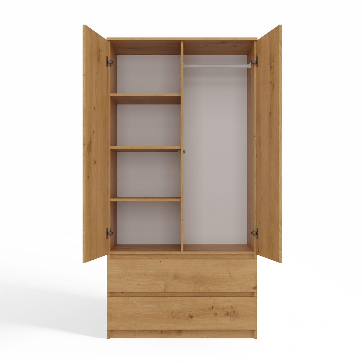 KLEIDERSCHRANK SS-90 EICHE ARTISAN - Eiche Artisan, Holzwerkstoff (90/180/50cm) - CDF