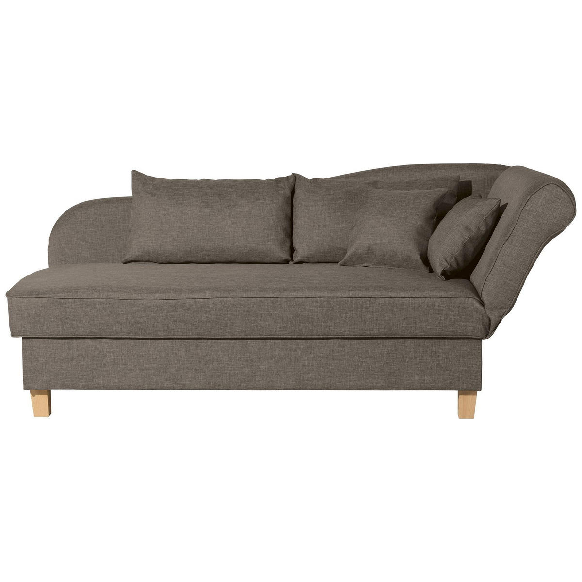 RECAMIERE mit Armteil rechts klappbar Katia Bezug Flachgewebe Buche natur / sahara - Sahara, Kunststoff (190/82/88cm) - 58aufmkessel