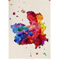 POSTER Castilla La Mancha A4 Schwarzer Rahmen - Schwarz, Papier (29.7/5/21cm) - Nacnic