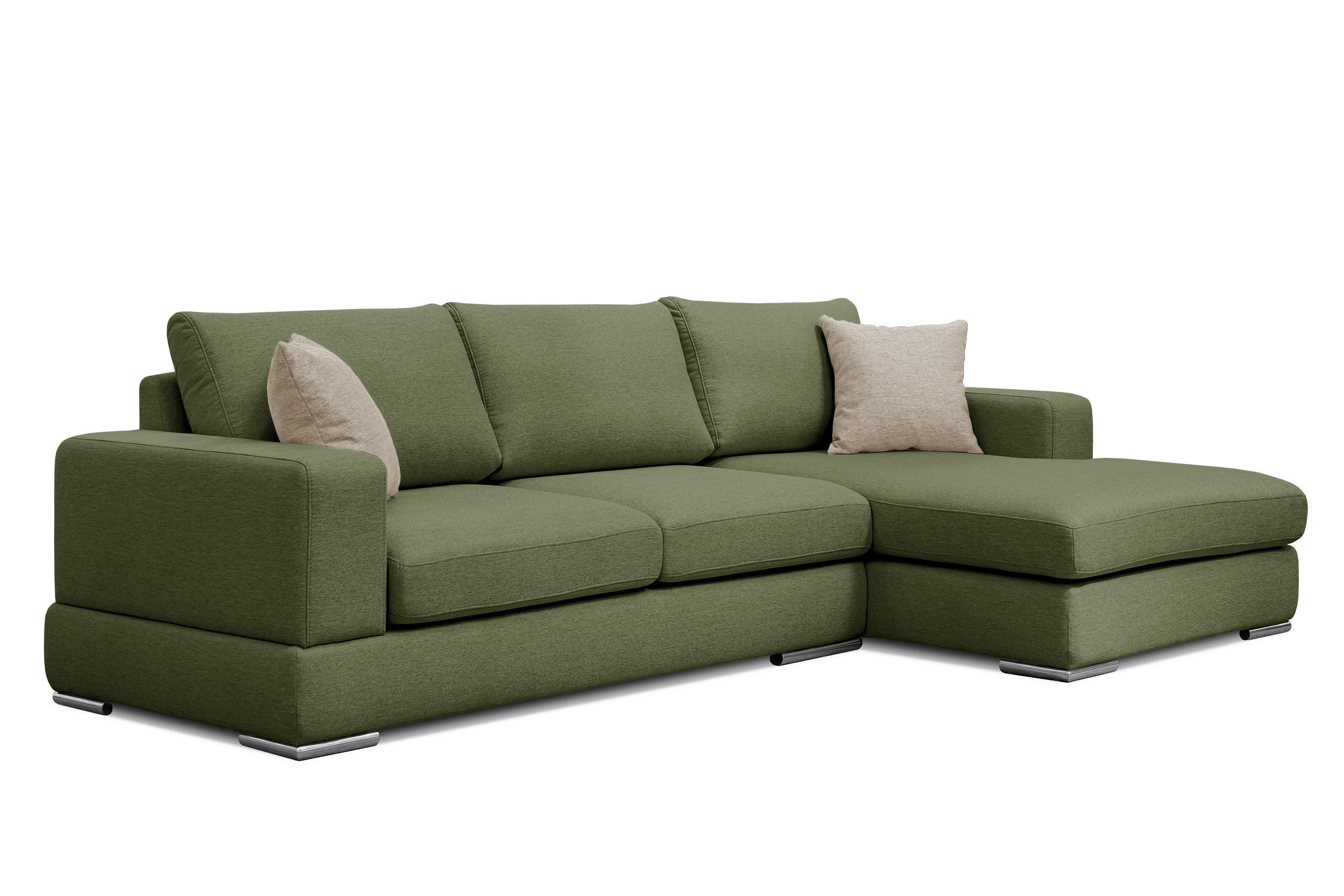 ECKSOFA OTTO 4-Sitzer, grün - Grün, Holzwerkstoff/Textil (279/159cm) - Courtois Laville