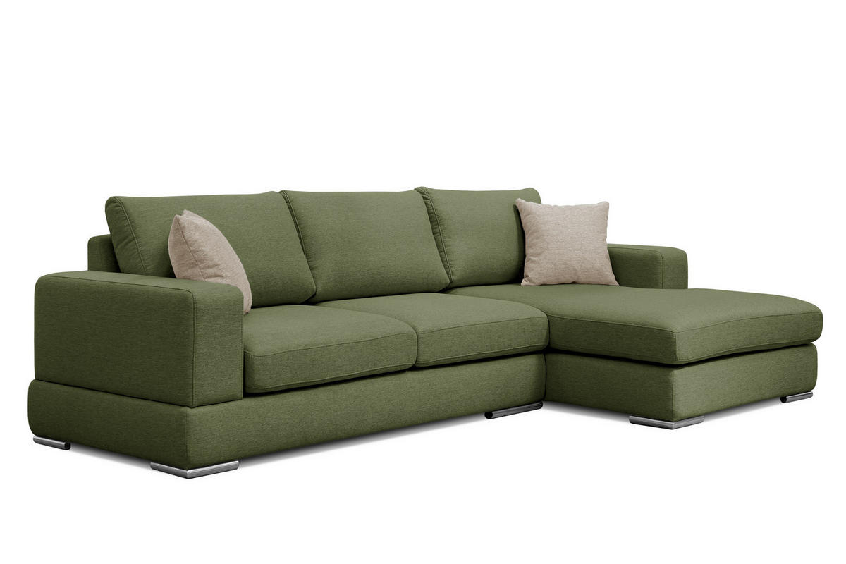 ECKSOFA OTTO 4-Sitzer, grün - Grün, Holzwerkstoff/Textil (279/159cm) - Courtois Laville