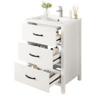 WASCHTISCHKOMBI 61/47/83 cm weiß aus MDF und Keramik mit 3 Schubladen - Weiß, Keramik (61/83/47cm) - OKWISH