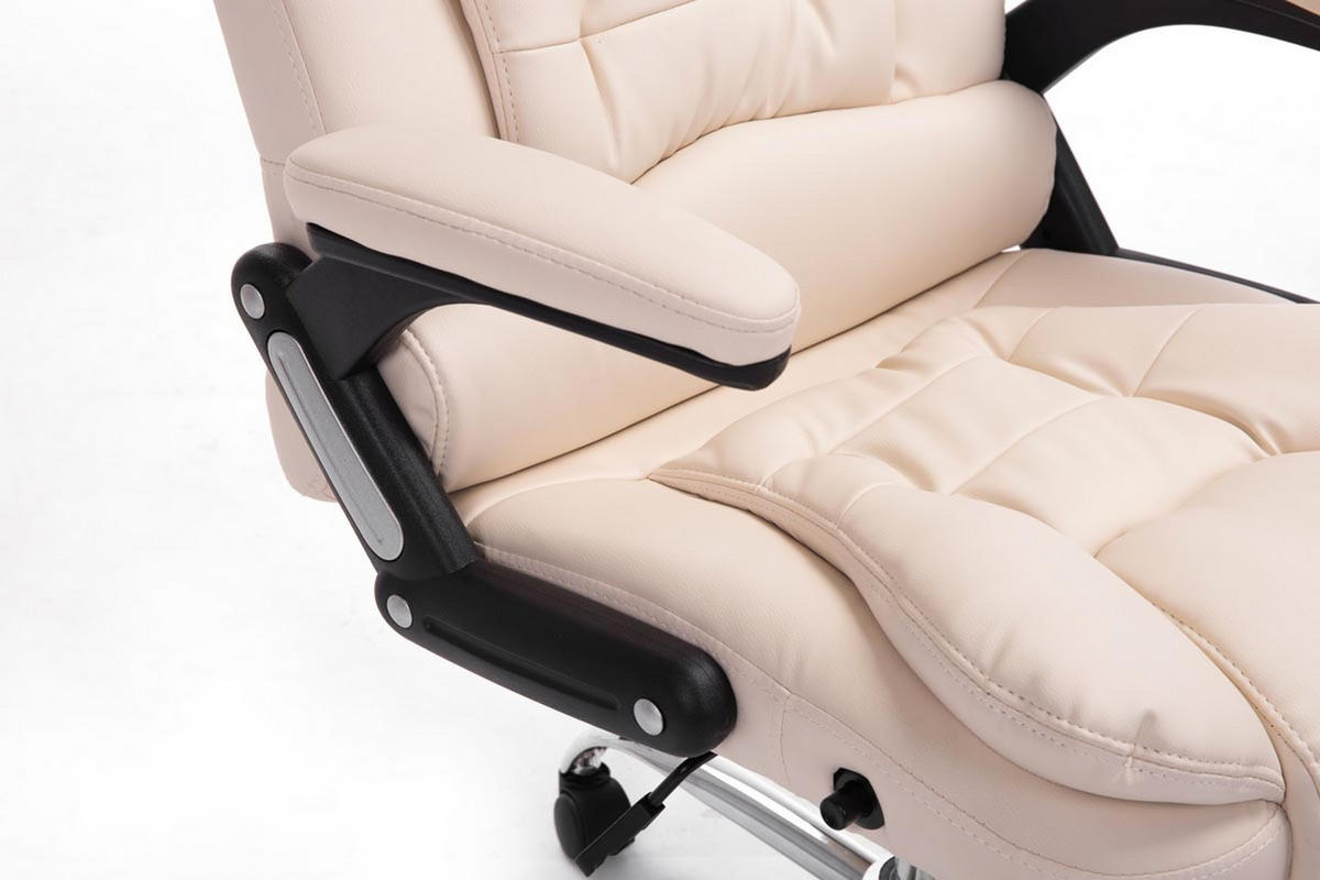 BÜROSTUHL Toronto, Kunstleder Creme - Creme, Textil/Metall (69/123/78cm) - TPFLiving