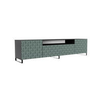 TV-SCHRANK Cali III 200 cm, dreitürig, schwarz, grün - Schwarz/Olivgrün, Kunststoff (200/53/41cm) - Margaret Hadas24