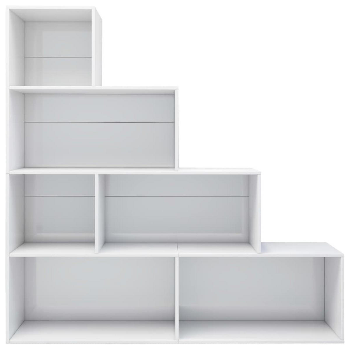 BÜCHERREGAL Hochglanz-Weiß 155x24x160 cm - Weiß, Holzwerkstoff (155/160/24cm) - furnicato