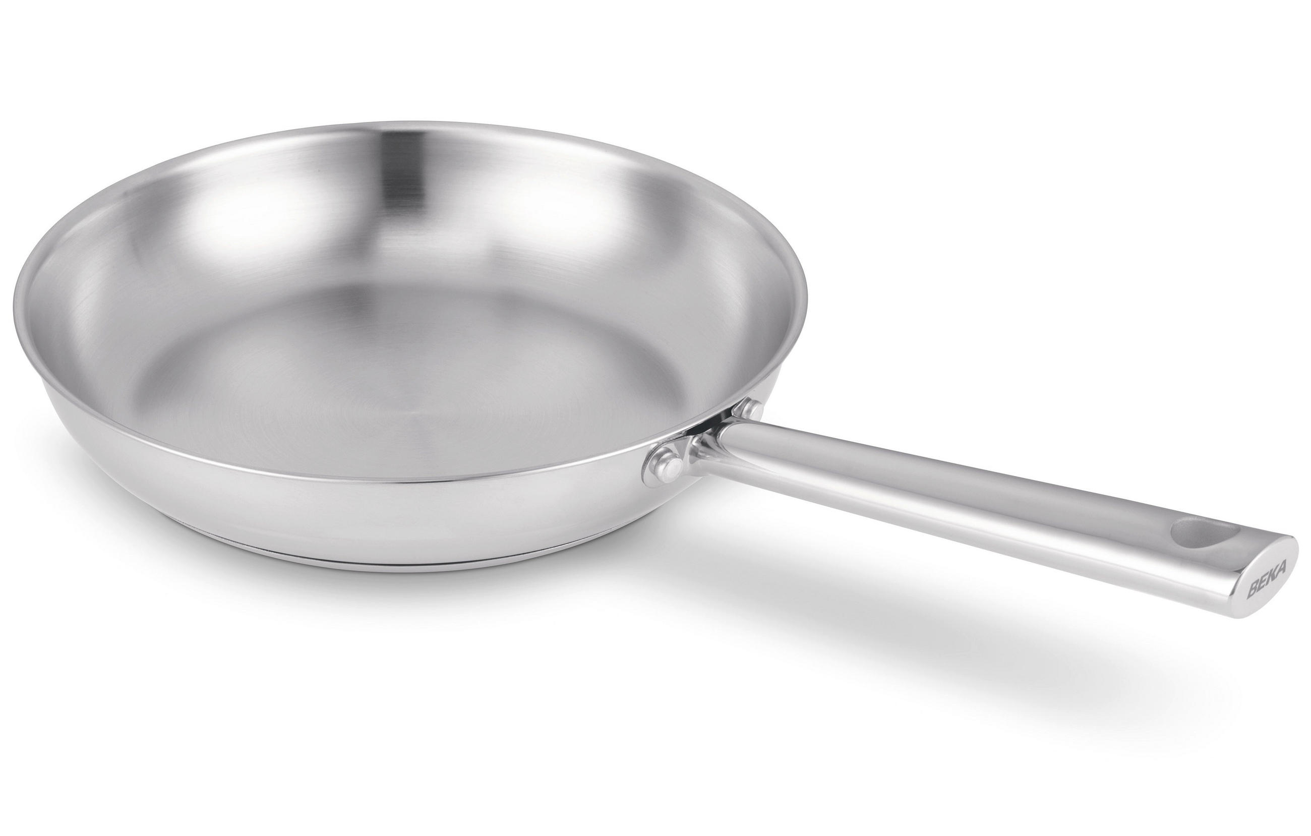 BRATPFANNE Cicla Edelstahl Ø 24 cm – geeignet für alle Wärmequellen – ohne Antihaftbeschichtung - Silberfarben, Metall (1/26/8cm)