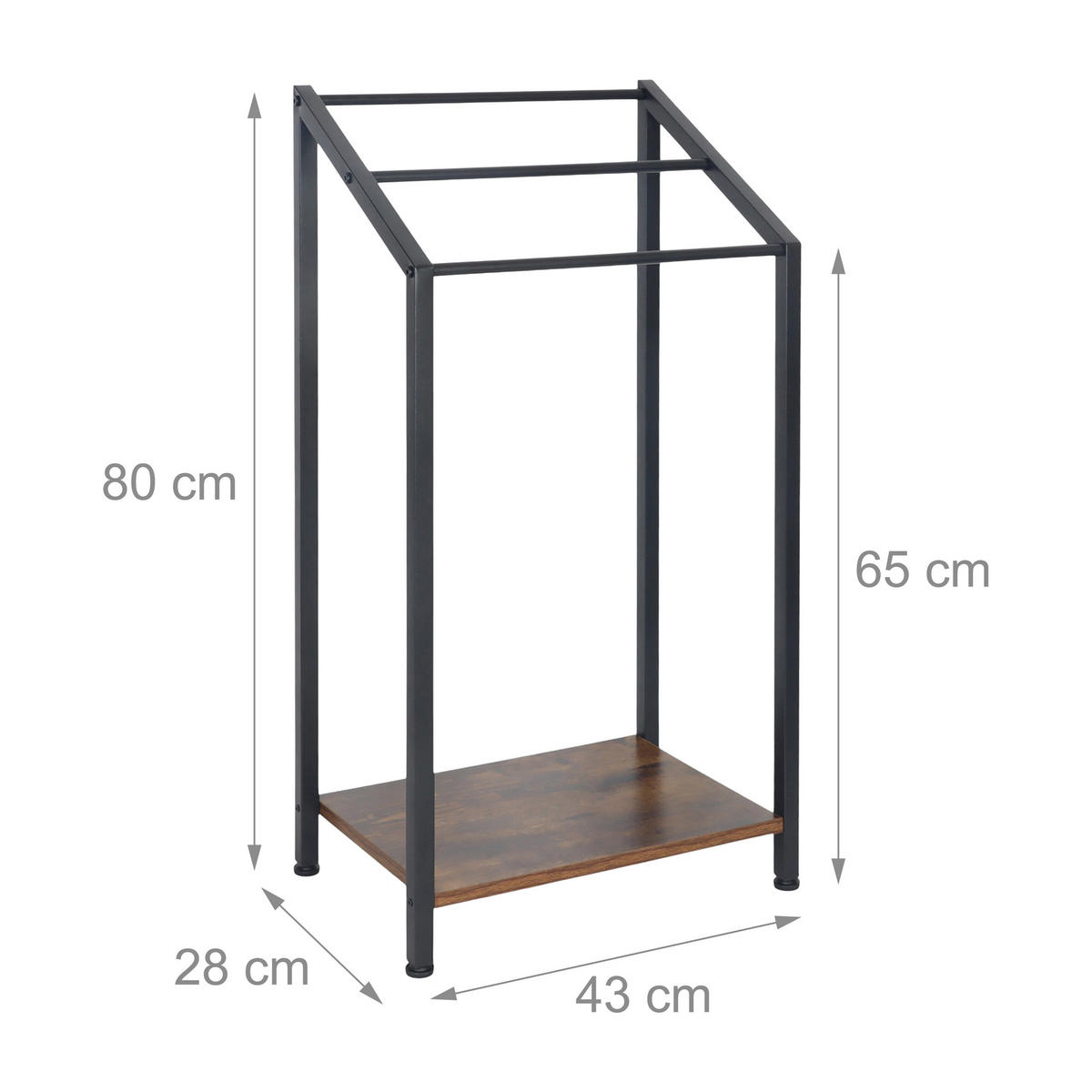 HANDTUCHSTÄNDER - Multicolor, Holzwerkstoff/Metall (43/80/28cm) - Relaxdays