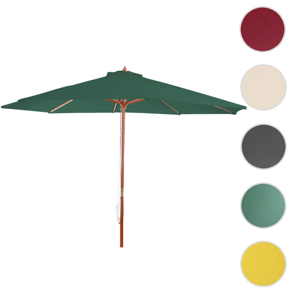 SONNENSCHIRM RUND Grün - Grün, Holz (350/350cm) - MCW