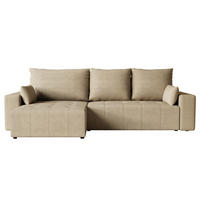 ECKSOFA Tico mit Bettkasten und Schlaffunktion, L-Form/XL-Form, Velourstoff, Universal - Cappuccino, Holzwerkstoff (276/145cm) - 4ALL HOME