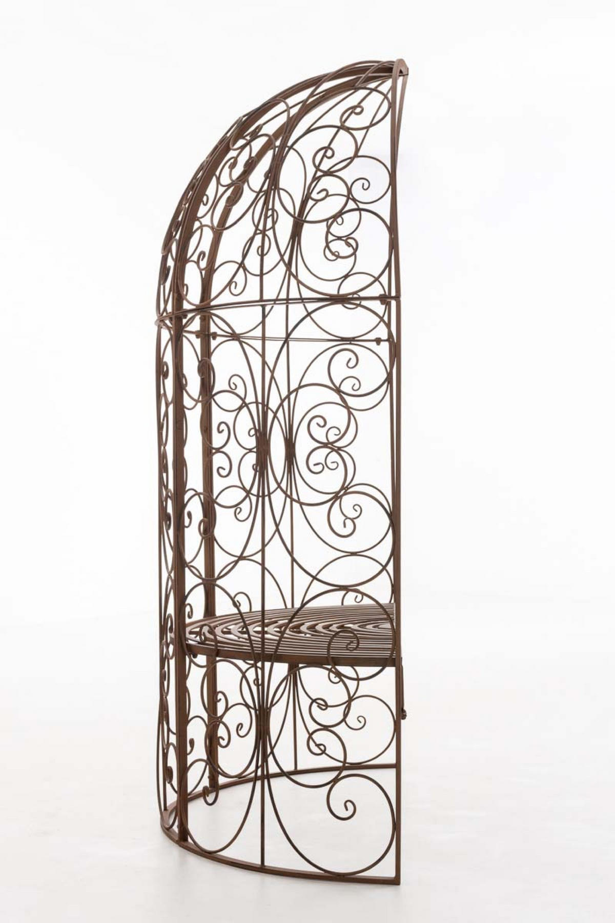 HALBPAVILLON Rosalia mit Sitzbank antik braun - Braun, Metall (120/178/58cm) - TPFGarden
