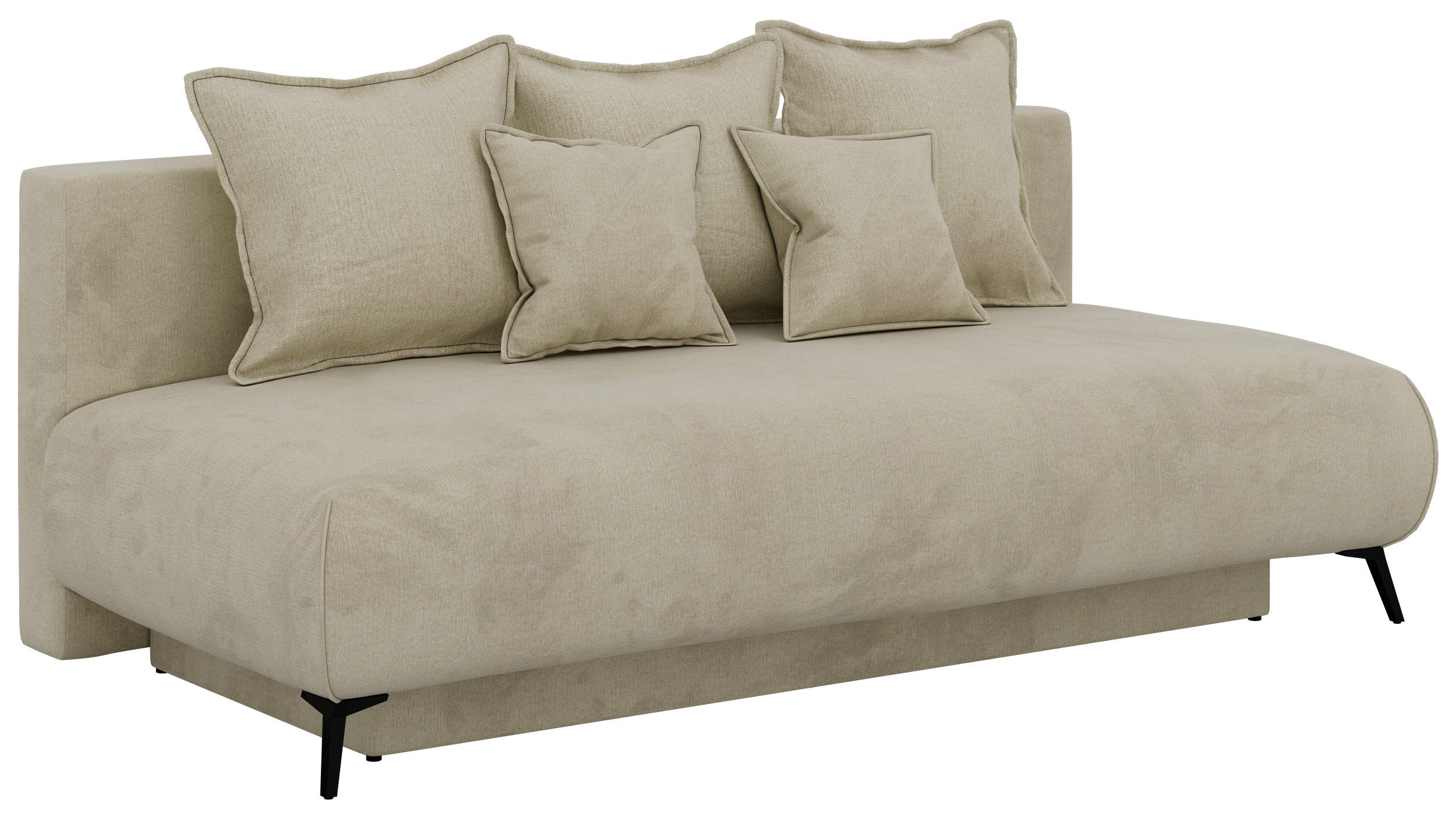 TŘÍMÍSTNÁ POHOVKA VIRENO - Béžová Samet - černá/béžová, kov/textil (197/95/102cm) - MKS