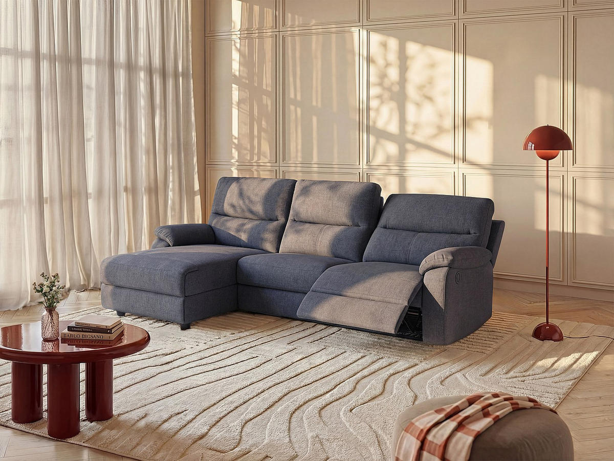 RELAXSOFA - 4 Personen - stoff - anthrazitgrau Lunano - Anthrazit, Textil (234/98/170cm) - Vente-Unique